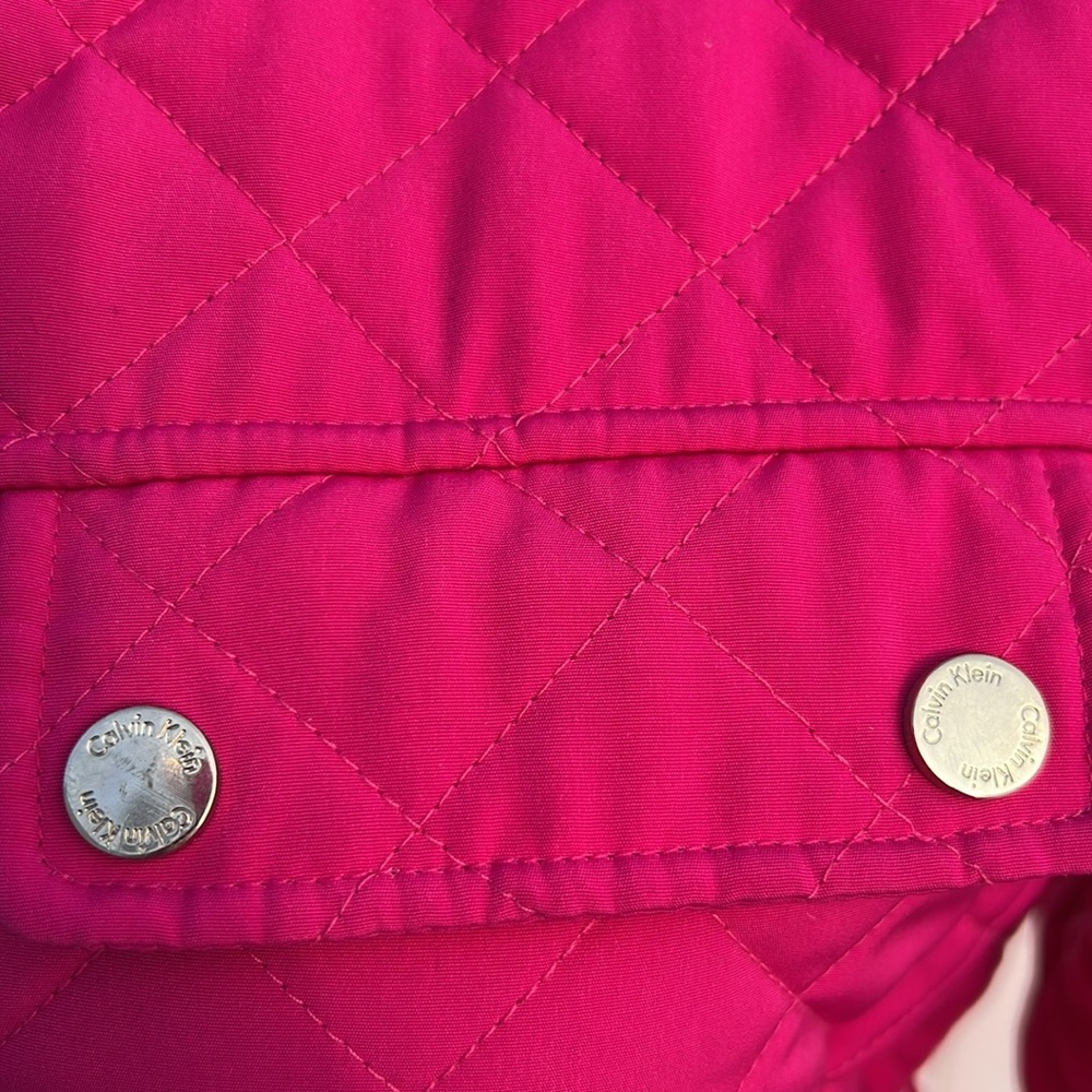 CALVIN KLEIN Hot Pink Quilted Faux Fur Lined Coat - Women’s XL - Picture 9 of 11